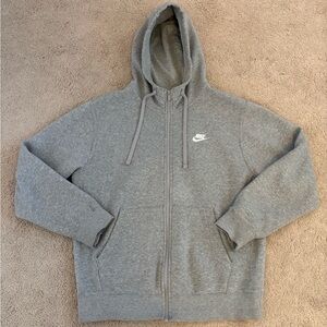 Men’s Nike Grey Sportswear Fleece Full Zip Up